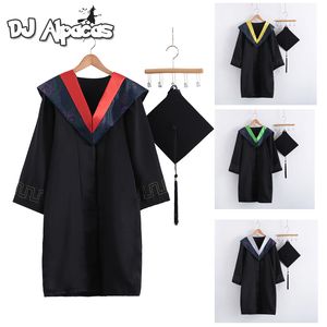 Conjuntos de ropa Uniforme escolar para adultos Cosplay Universidad Académica Graduación Bata Mortarboard Cap School Girl Jk Uniforme 230601