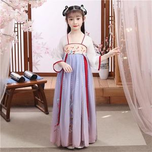 Conjuntos de ropa Rendimiento antiguo Vestidos de fiesta de cumpleaños para niños Vestido de pografía Niñas bordar Vestido de estilo chino tradicional HanFu