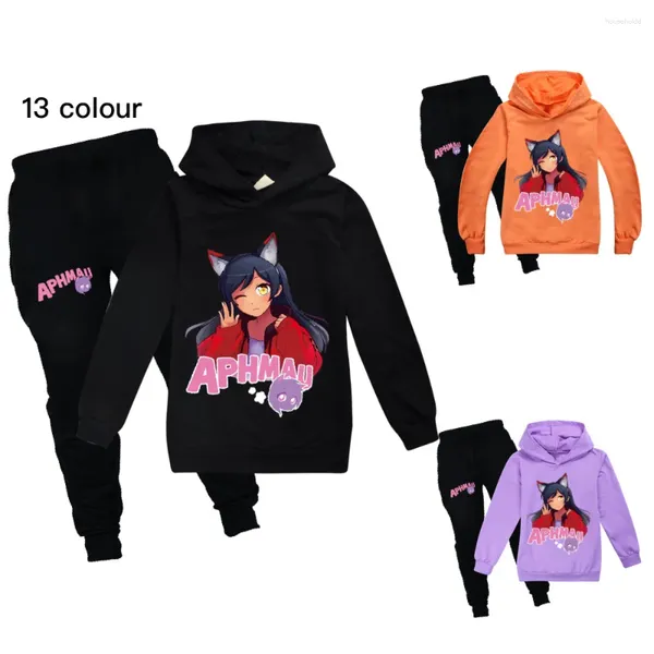 Ensembles de vêtements APHMAU enfants vêtements garçons automne à capuche t-shirt pantalon costume bébé fille tenue ensemble adolescents mignon t-shirts enfant en bas âge