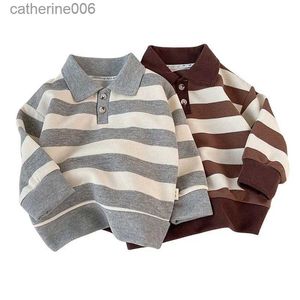 Ensembles de vêtements automne bébé garçon vêtements rayé sweat-shirt à manches longues pour enfants coton hauts coréen enfant en bas âge tenuel231202