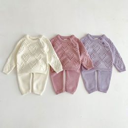 Ensembles de vêtements Automne Bébé Fille Pull Doux Tenues en tricot pour 02 ans Hiver 230919