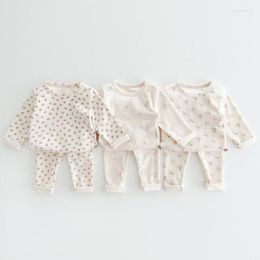 Ensembles de vêtements automne bébé vêtements à manches longues ensemble enfants coton maison filles hauts floraux pantalons 2 pièces costume pyjamas pour bébés tenues