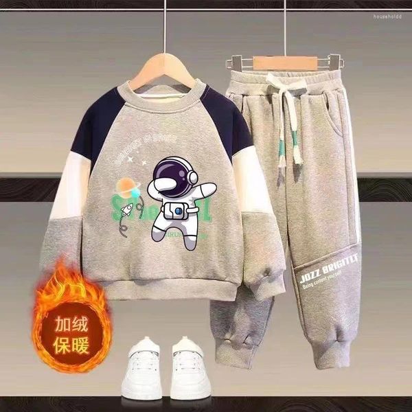 Ensembles de vêtements automne garçons enfants sweat-shirt polaire manteaux pantalons survêtement pour enfants vêtements ensemble 4-12 ans tenues de mode