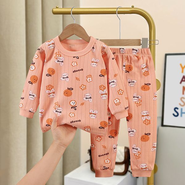 Ensembles de vêtements Automne Coton Garçons et Filles À Manches Longues Sous-Vêtements Ensemble Pyjamas Pour Enfants Vêtements À La Maison Enfant Costume Bébé Chemise De Nuit 230919