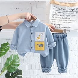 Kledingsets Herfst Lente Baby Boy Mode Cartoon Kid Suits Strips Shirt Broek Jeans 2pcsSet Kinderkleding Set 05 Jaar 230926