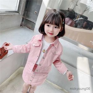 Kledingsets herfst lente babymeisje kleren set meisjes Koreaanse kleding lange mouw jas jas + rok 2 stks pakken kinderkleding sets outfit