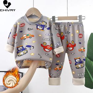 Kleidungssets Herbst Winter Kinder verdicken warme Pyjamas Baby Jungen Mädchen Cartoon Langarm Pyjamas Kleinkind Nachtwäsche Kleidung Sets 231010