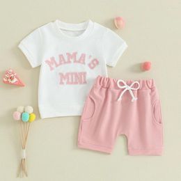 Ensembles de vêtements axyrxwr enfants bébé filles lettre d'été broderie