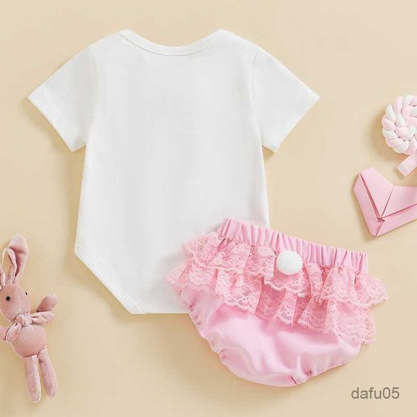 Sets de ropa Baby 0-24 Pascua recién nacida infante de niñas para niñas de la ropa de conejo conejero pantalón de tulheras de la ropa de verano R230816