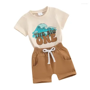 Ensembles de vêtements Baby Boy 1ère tenue d'anniversaire The Big One Wave Short à manches courtes t-shirts Shorts Pant