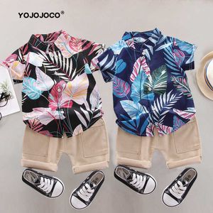 Kledingsets Baby Boy -kleding 04Y Kinderoppervlak Suite Summer Nieuwe stijl Boy Fashion Gedrukte shirt Shorts Baby Twopee Pak Z0321