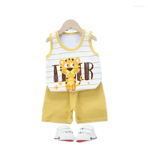 Ensembles de vêtements Baby Boy Clothes Casual Tracksuit Pure Cotton Summer for Babies T-shirts Pantal