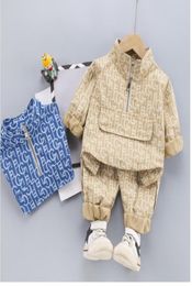 Ensembles de vêtements Baby Boy Clothes Set Casual Tracks Costume Long Manneve Letter Pullover HoodiesPants Kids Infant Ropa Suite4094894