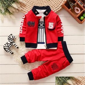 Ensembles de vêtements Baby Boy Fashion Set Kid Tie Costumes de haute qualité Automne Printemps Enfants Survêtement pour enfants Party Outfit 220218 Dhq3T