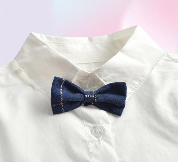 Ensembles de vêtements Baby Boy Gentleman Clothes Set Automn Cotton Cotton Suit pour les enfants Shirt blanc avec un pantalon à nœud papillon