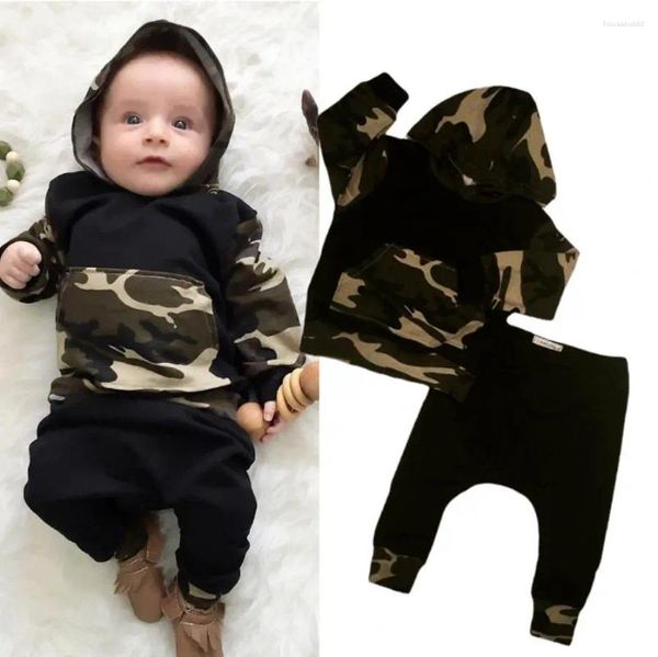 Conjuntos de ropa Baby Boy Boy Girl Army Tops Verdes Pantalones Long Pantallas Juego para niños Nacidos