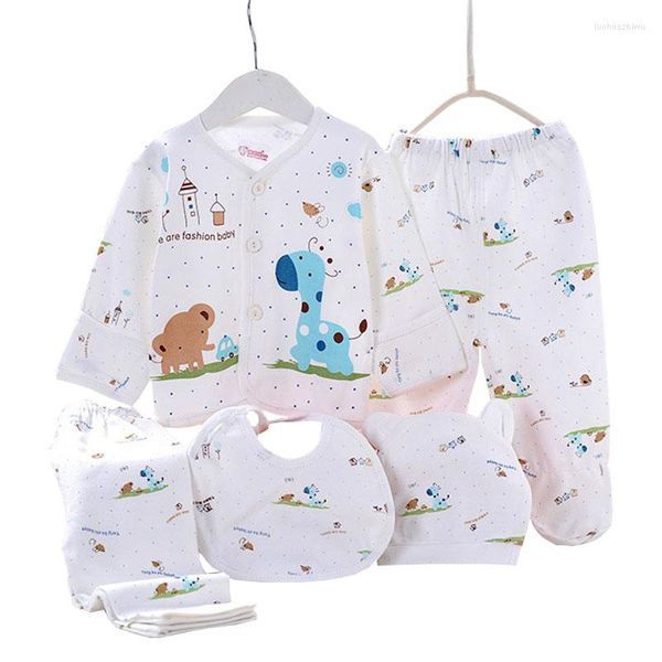 Conjuntos de ropa Conjunto de ropa para bebé, ropa para las cuatro estaciones, ropa interior para niña nacida, trajes de algodón de siete piezas para bebé de 0 a 3M