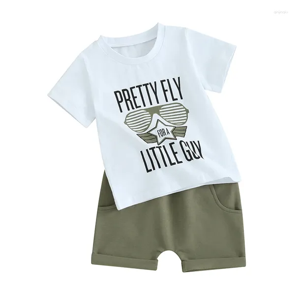 Sets de ropa Baby Boy Summer 2 piezas Trajes de cuello redondo