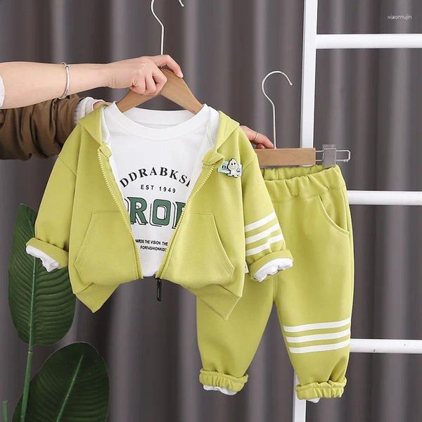 Ensembles de vêtements Baby Boy Saint Valentin tenue 2024 Spring Korea Style Sweet à capuche à manches longues décontractées T-shirts Pantalons pour enfants