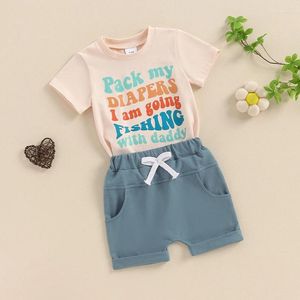 Sets de ropa Baby Boy Western Clother Nittler Summer atuendo Vacada Camiseta de manga corta Camiseta de vaquero casual