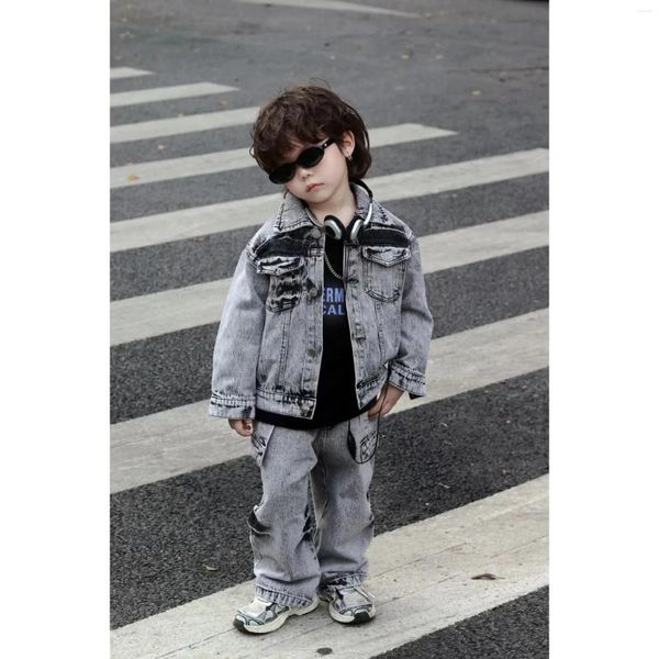 Conjuntos de ropa Baby Boys Bids Denim Agrupo Primavera Autumn Kid Fashion Capualy Gentleman Jean Top Pantalones sueltos 2 PCS SETS SET Streetwear