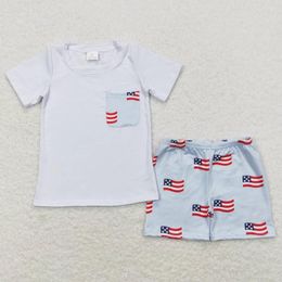 Kledingsets babyjongens kleren ster Nationale vlag 4 juli korte mouw shorts zomer kinderen kinderen kinderen