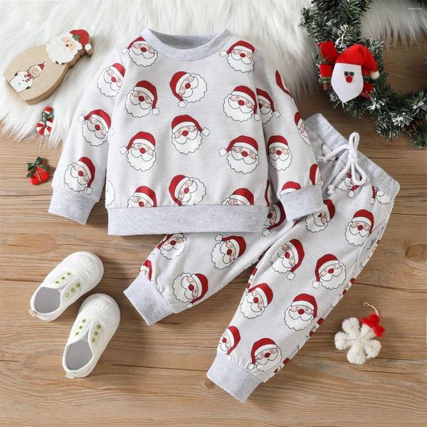 Ensembles de vêtements bébés garçons filles assorties vêtements de noël imprime haut t-shirt pantalon tenues d'hiver 6 mois veste