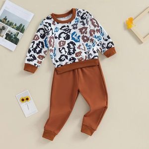 Ensembles de vêtements bébé garçons filles tenues né arbre de Noël imprimé manches longues col rond sweat-shirt et pantalon ensemble enfant en bas âge 2 pièces costumes