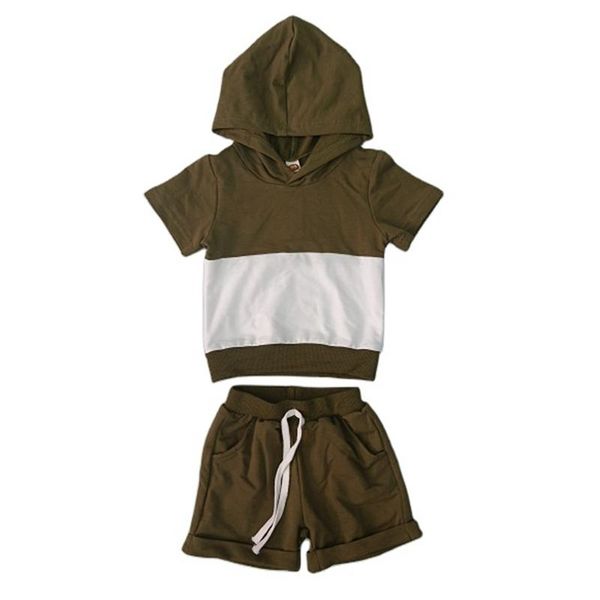 Ensembles de vêtements pour bébés garçons, gilet à capuche, short pour tout-petits, tenue d'été confortable, sweat-shirt cool, tendance, en coton éponge, vêtements