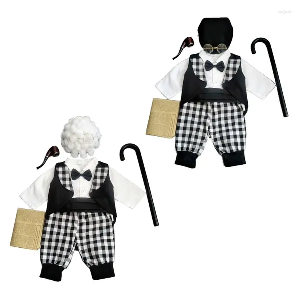 Ensembles de vêtements pour bébés garçons, tenues Po, Cosplay, grand-père, cadeau photo