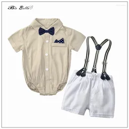 Vêtements Ensemble de bébés garçons Vêtements d'été Mentlemen Formaux Générations élégantes Infantil Rompères nés Costume de tout-petit