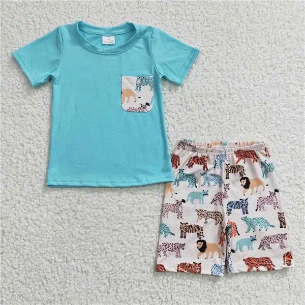 Sets de ropa Baby Boys Summer Vacas Diseño de vaca Mangas cortas Camisetas lindas pantalones cortos para niños Boutique al por mayor