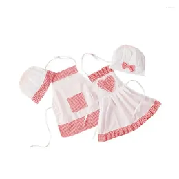 Ensembles de vêtements Bébé Chef Tablier Chapeau Costumes Cuisinier Costume Né Pographie Prop Enfants Vêtements Mignons Fille