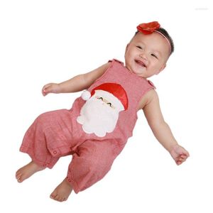 Ensembles de vêtements bébé barboteuse de Noël pour garçon fille sans manches gilet robe père noël Costume année