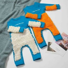 Ensembles de vêtements Vêtements pour bébé 2022 Nouveau bébé vêtements rampants bébé vadrouille vêtements rampants bouton foncé anglais combinaison à manches longues L231202