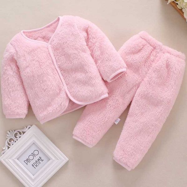 Ensembles de vêtements bébé vêtements bébé automne vêtements femme mâle corail deux pièces vêtements nouveau-né chaud printemps et hiver ensembles