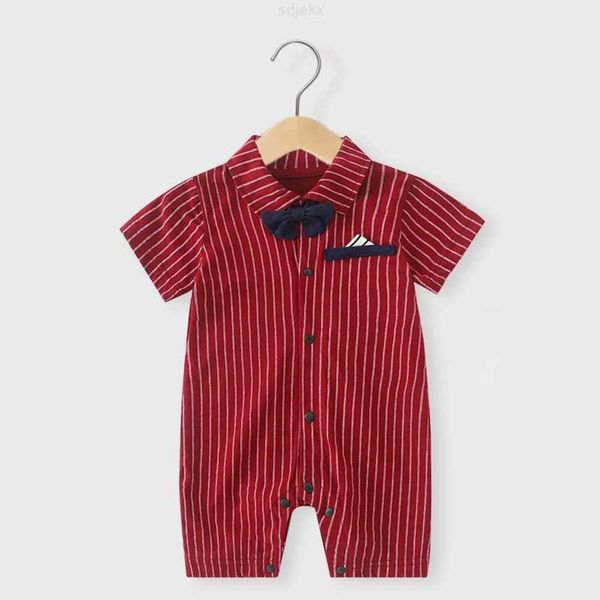 Ensembles de vêtements Vêtements pour bébés Body d'été Gentleman Robe à manches courtes Barboteuse Creeper