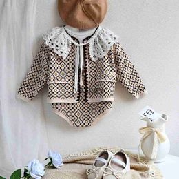 Conjuntos de ropa Conjunto de ropa para bebés Cardigns y pantalones cortos 2 PCS Baby Girls traje H240509