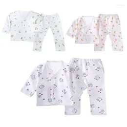 Vêtements Ensemble bébé sous-vêtements de coton sous-vêtements de sommeil garçons filles respirant dessin animé motif d'animaux tenues pour bébé nés des vêtements unisexes 0-3 mois