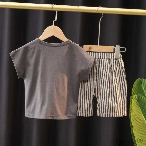 Conjuntos de ropa Moda para bebés Conjunto de ropa de verano lindo Niños Niño Ropa hermosa Traje Camiseta de algodón infantil + Pantalones cortos para niños pequeños 2 piezas