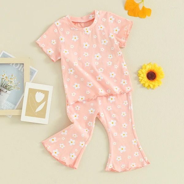 Ensembles de vêtements bébé fille 2 pièces Vêtements Ribbed Bott Bott