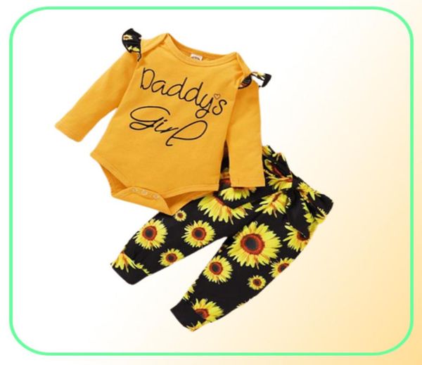 Ensembles de vêtements Baby Girl Vêtements 018 mois Daddy039s Little Floral Leopard Camouflage Pants nés Outfits7049241