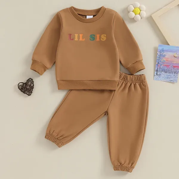 Ensembles de vêtements pour bébés filles, ensemble assorti, hauts à manches longues et pantalons élastiques, sweat-shirts pour tout-petits, tenue d'automne