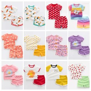 Ensembles de vêtements Vêtements d'été pour bébés filles Garçons Filles Chat Imprimer Enfants Ropa Couverture en coton Shorts