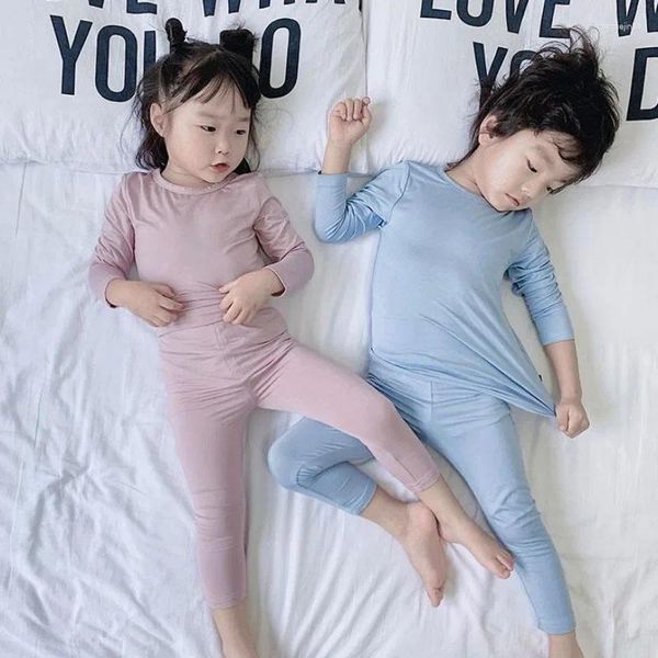 Conjuntos de ropa Baby Girl Chica Home Clothits Spring Autumn Children Pajamas Juego de color puro
