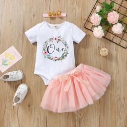 Kledingsets Baby Girl One Year Birthday Dress 1 Princess Kids Deset eerste 1e doopjurken voor peutermeisjes