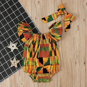 Ensembles de vêtements bébé fille été barboteuses africaines Robes enfants bohème imprimé combinaisons Robes vêtements Costumes de fête