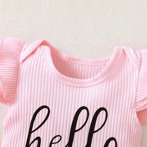 Ensembles de vêtements bébé fille vêtements d'été à manches tricotées roberie à imprimé floral short Bowknot Band 3pc Tenues pour nourrissons