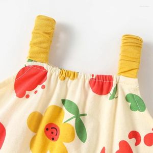 Ensembles de vêtements pour bébé fille Summer Soucittes sans manches à imprimé floral