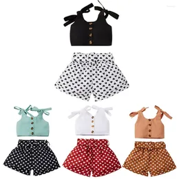 Conjuntos de ropa Baby Girls Boutique Boutique Tops y pantalones cortos Carriers para niños 0-4 años ropa para niños pequeños